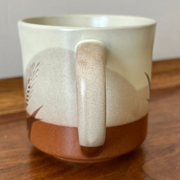 Vintage Stoneware Wheat Mug Brown Beige Coffee Cup - Picture 5 of 10